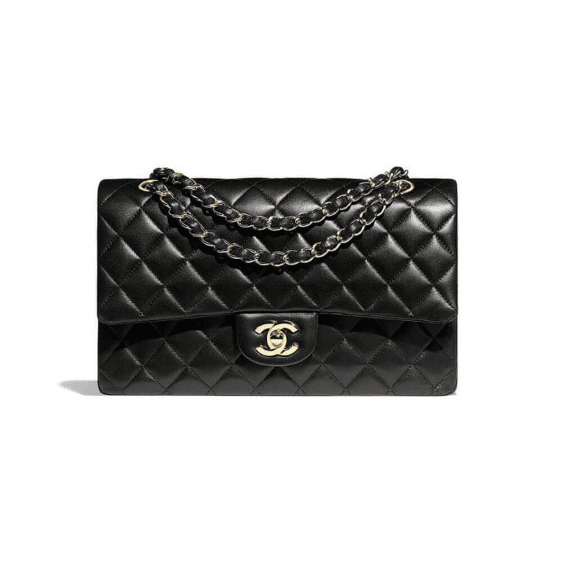 CHANEL Classic Flap Handbag GRAINED CALFSKIN & GOLD METAL - SILKROAD