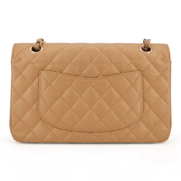 CHANEL Dark Beige Caviar Medium Classic Double Flap Bag - SILKROAD