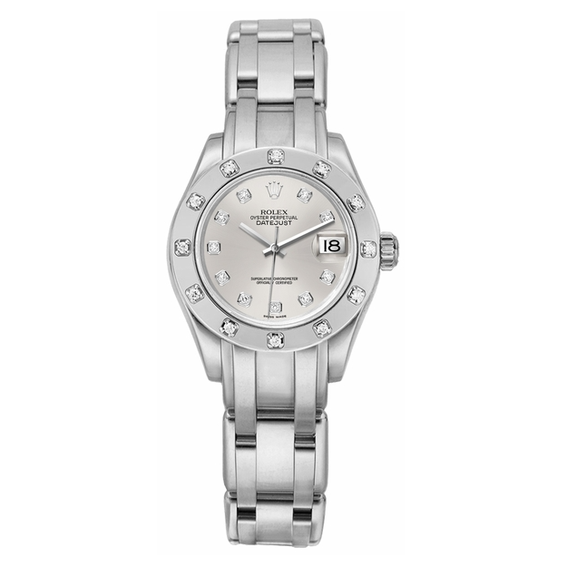 Pearlmaster Silver Dial Women's Watch 28mm - SILKROAD
