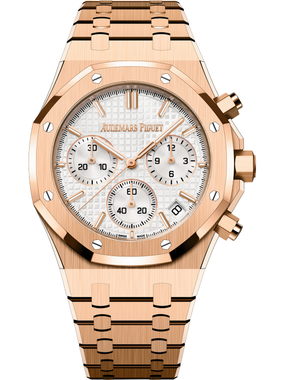 ROYAL OAK Pink Gold Silver-Toned Dial CHRONOGRAPH 41mm - SILKROAD