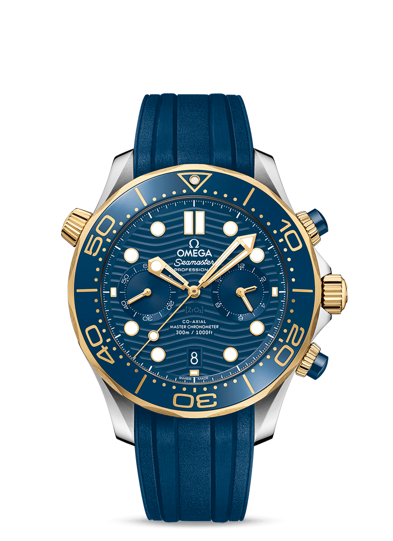Seamaster Diver 300m CHRONOGRAPH yellow gold Blue 44mm - SILKROAD