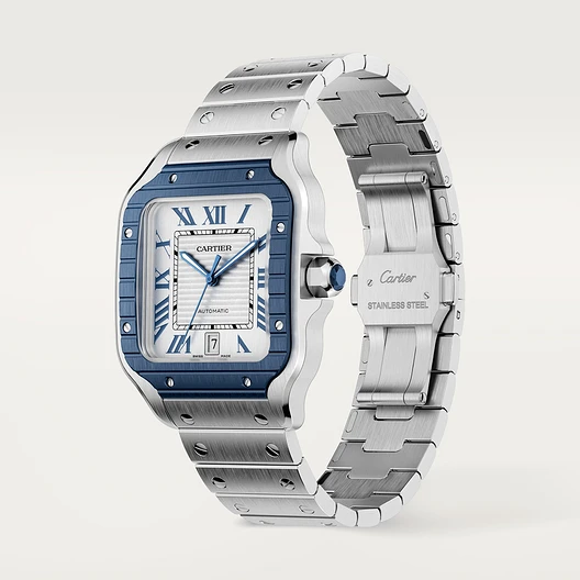 SANTOS Blue PVD Bezel 39.8mm - SILKROAD