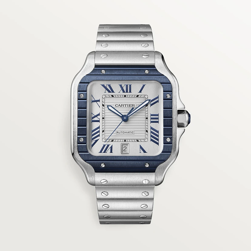 SANTOS Blue PVD Bezel 39.8mm - SILKROAD