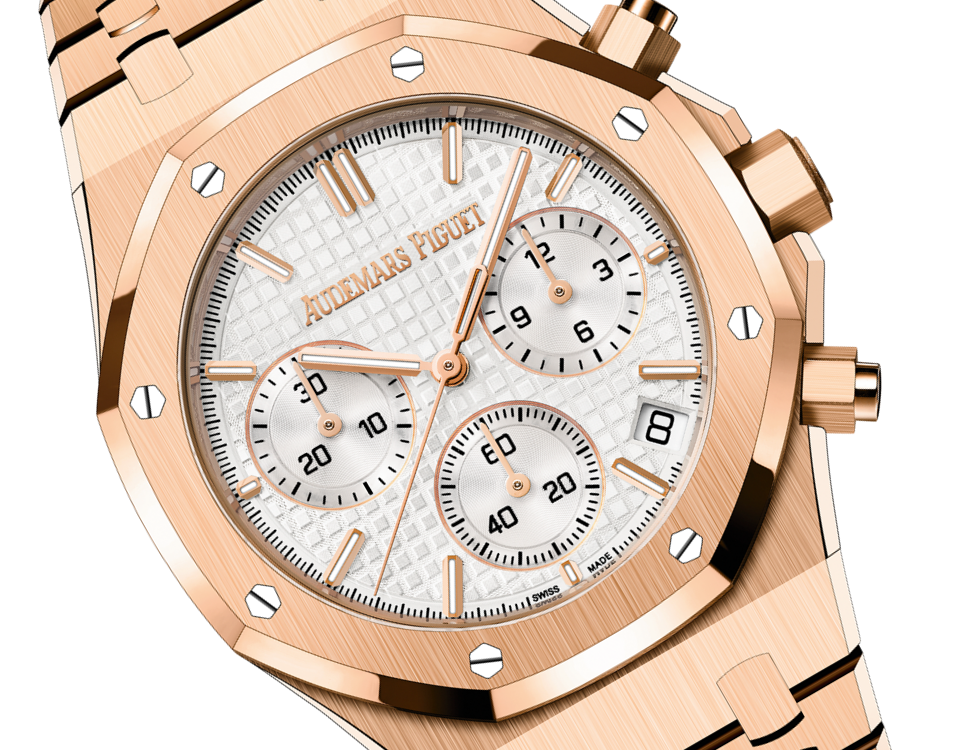 ROYAL OAK Pink Gold Silver-Toned Dial CHRONOGRAPH 41mm - SILKROAD