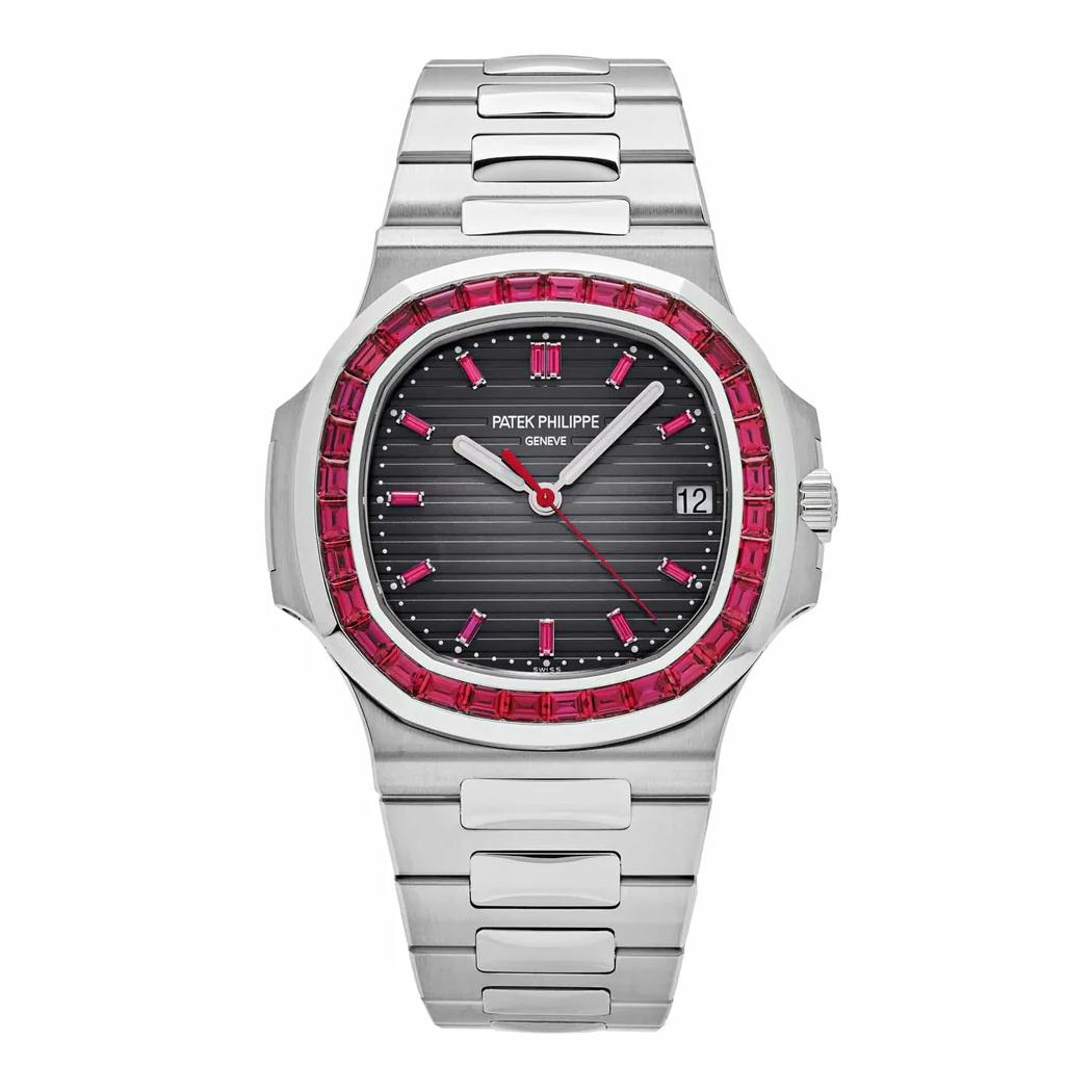 Nautilus 5711/112P-001 Platinum Grey Dial Ruby Bezel - SILKROAD