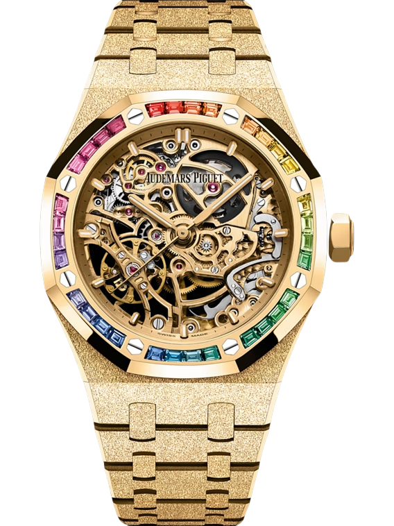 Royal Oak Frosted Gold Double Balance Wheel Openworked 37mm - SILKROAD