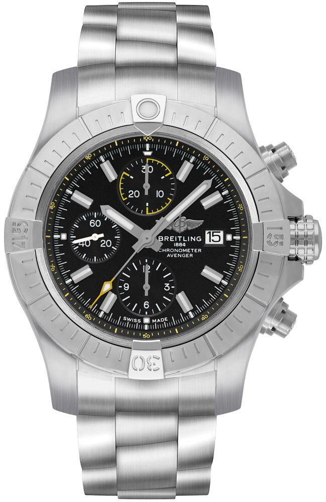 Avenger Black Dial Chronograph 45mm - SILKROAD