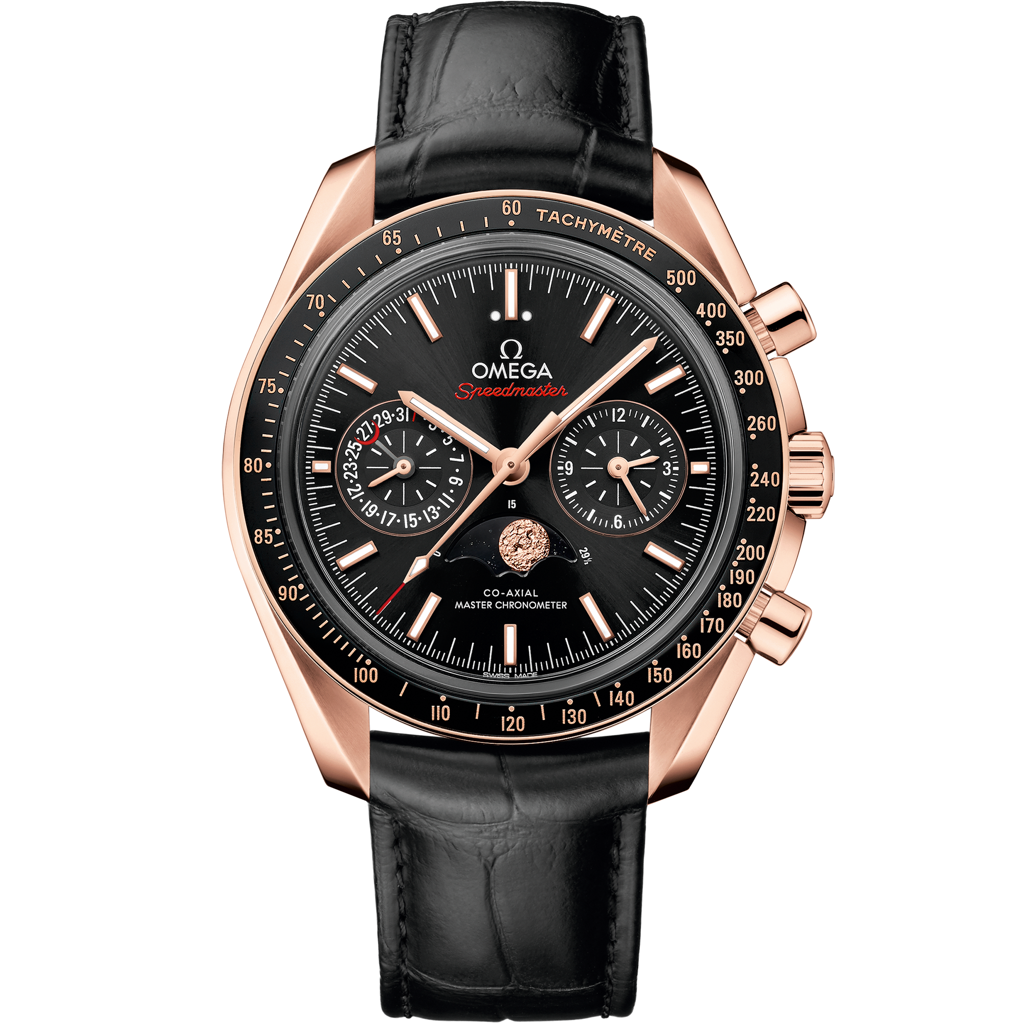 Speedmaster MoonPhase 44.25 mm Sedna gold leather strap - SILKROAD