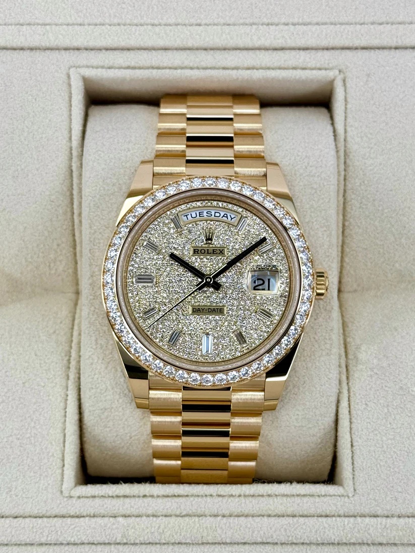 【Super Clone】RLX Day-Date 40mm Diamond Dial Watch 228348RBR-0037 - SILKROAD
