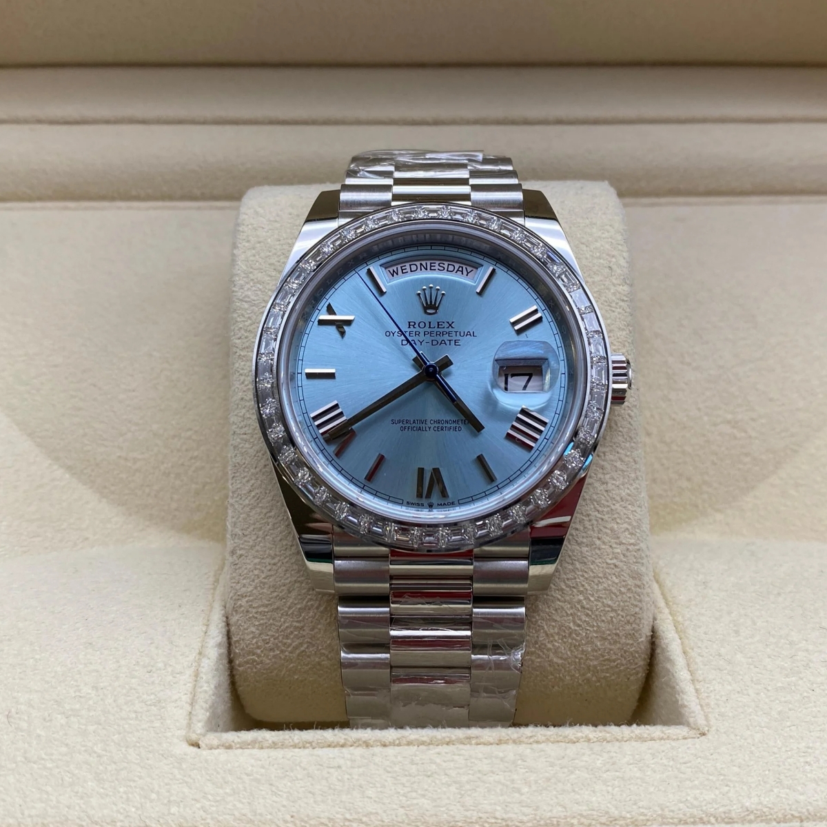 【Super Clone】RLX Day-Date 40mm 228396TBR-0030 Ice Blue Roman Dial - SILKROAD