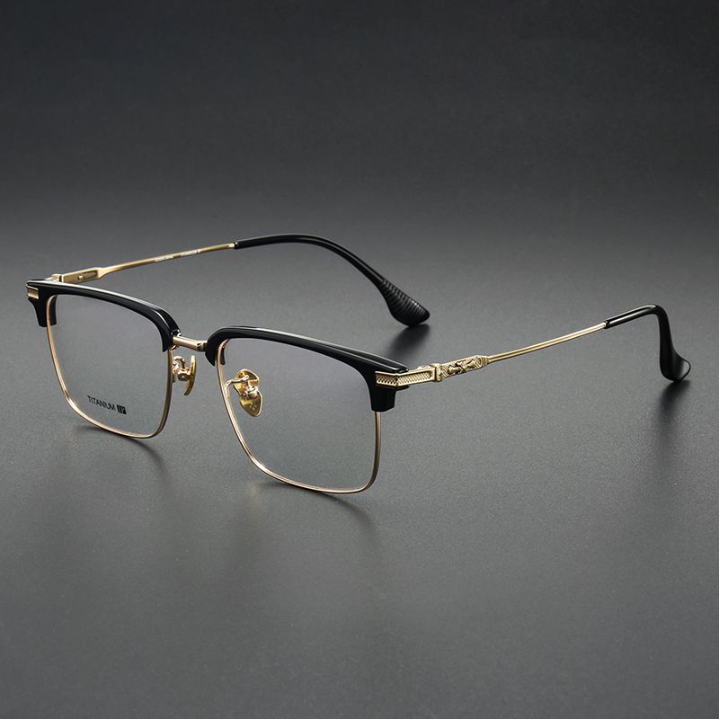 纯钛大框男款眉毛架 镜片宽55 型号5270