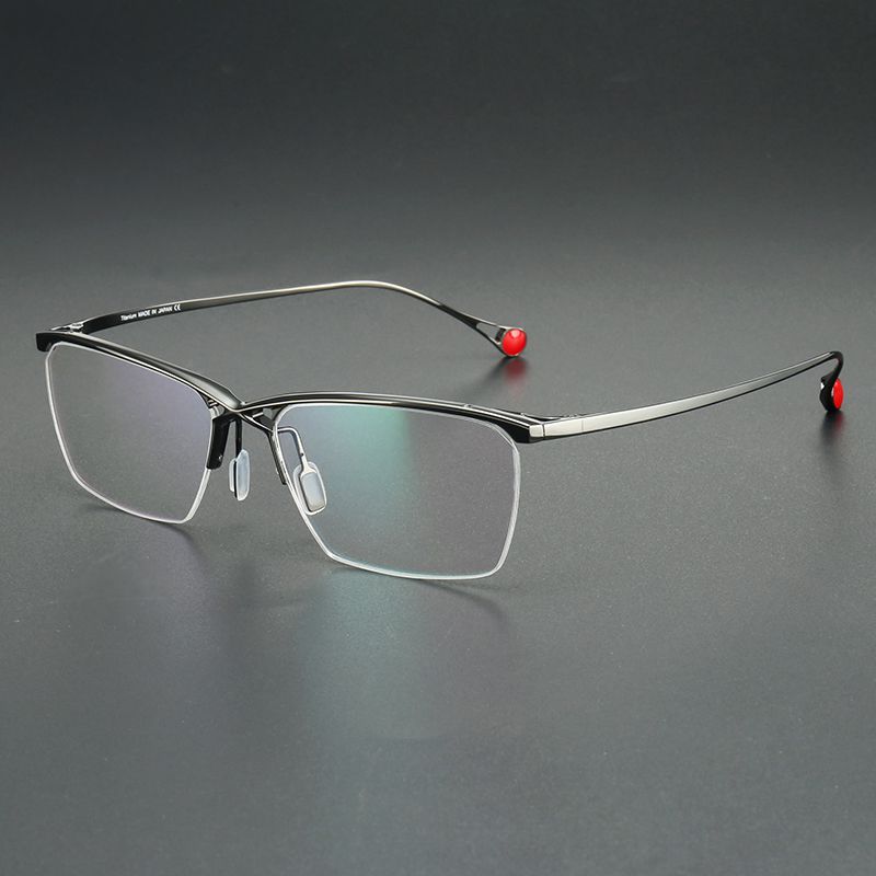 纯钛男款大框半框 镜片宽59 型号222