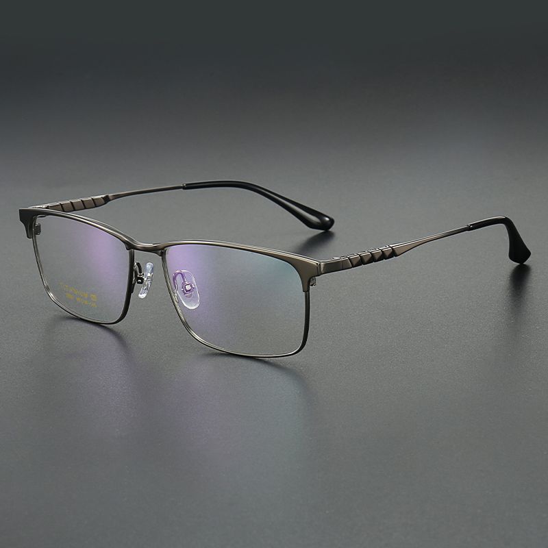 纯钛男款商务弹性镜腿大框 镜片宽59