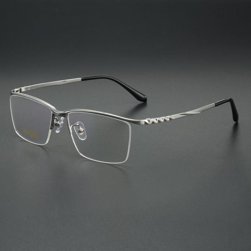 纯钛男款半框 镜片宽55 型号6105