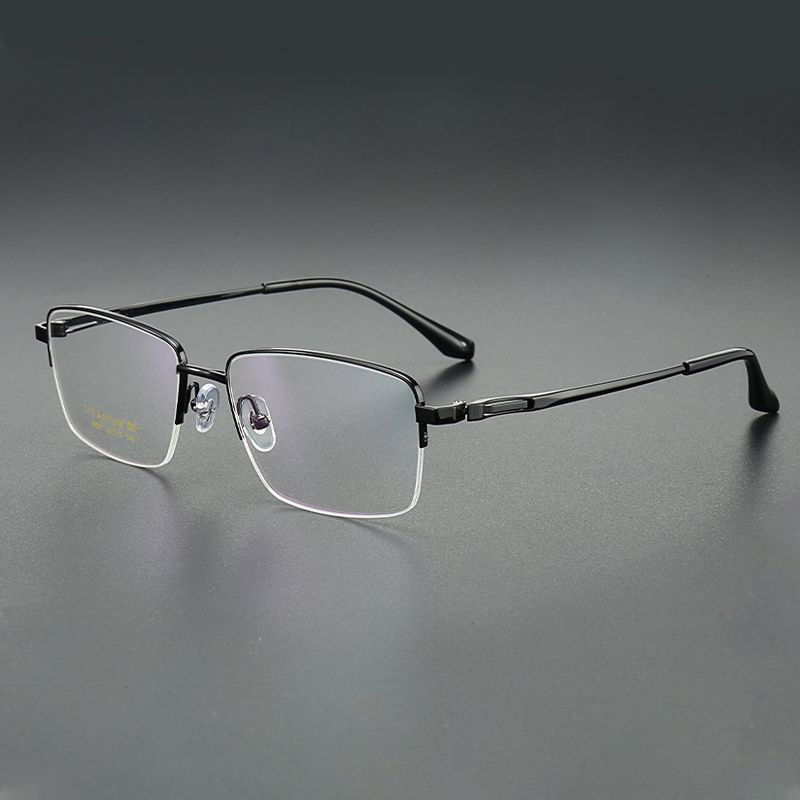 纯钛男款商务半框弹性镜腿 镜片宽56 型号2928