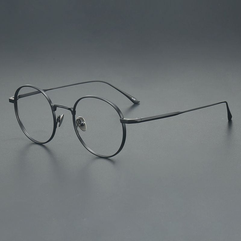 纯钛圆框 镜片宽49 型号wright