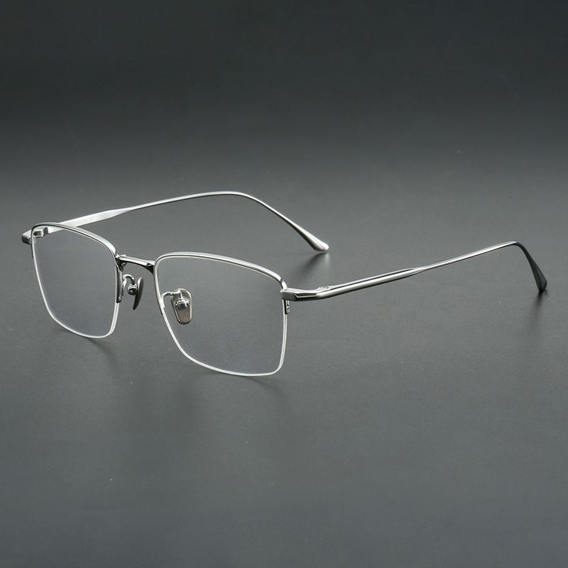 纯钛超轻半框 镜片宽54 型号18018