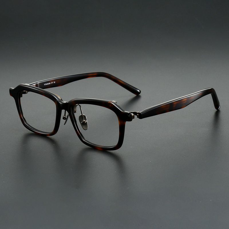 纯钛+板材男款大框弹性镜腿 镜片上翻 镜片宽54 型号npm58