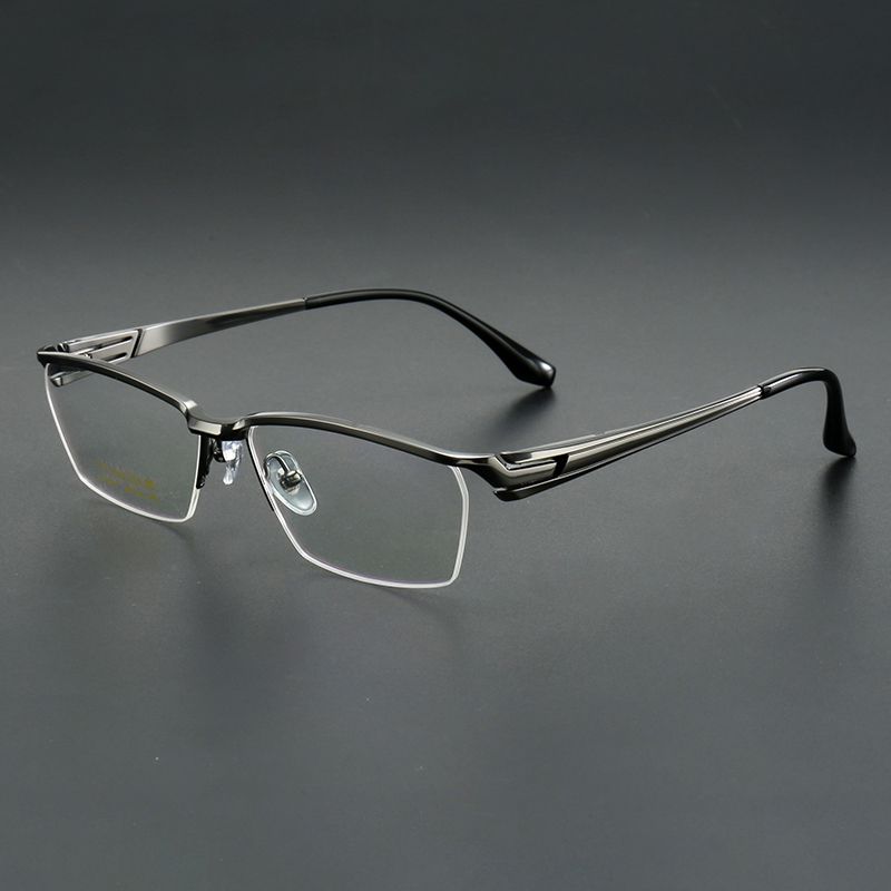 纯钛男款个性半框 宽度 型号6177