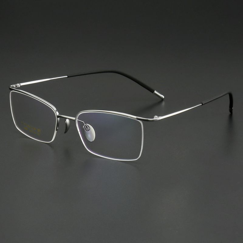 纯钛超轻弹性镜腿半框 镜片宽53-55 型号2988