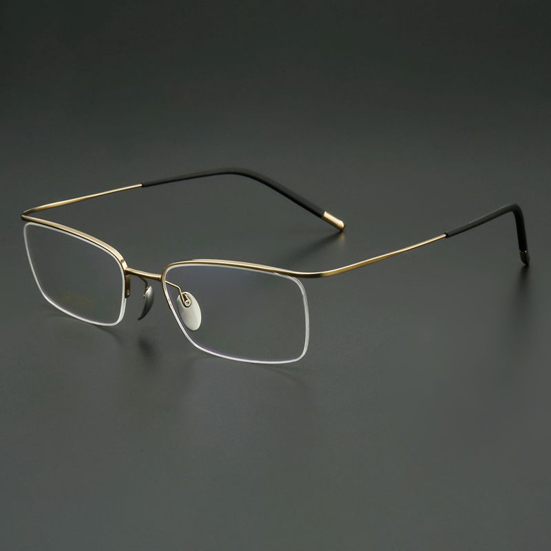 纯钛超轻弹性镜腿半框 镜片宽53-55 型号2985