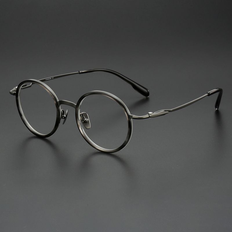 纯钛大框高度近视 镜片宽50 型号0069