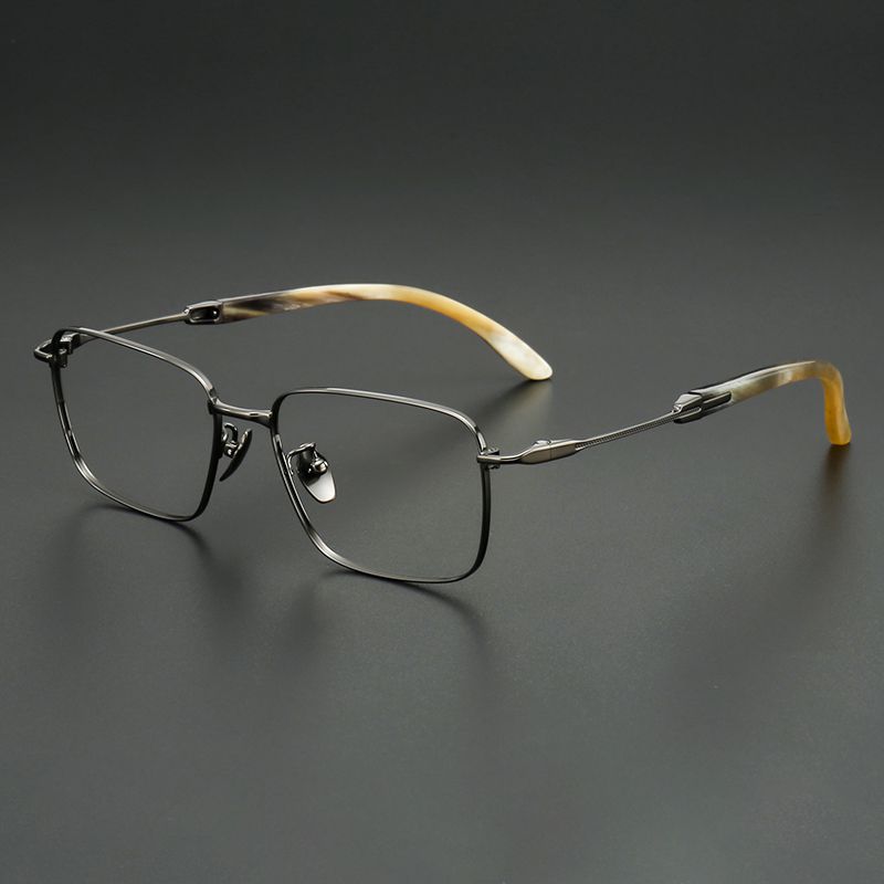 纯钛+牛角 镜片宽54 型号5806