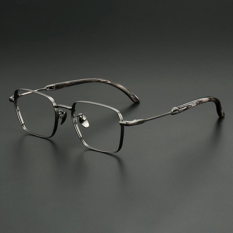 纯钛+牛角镜腿 镜片宽54 型号5807