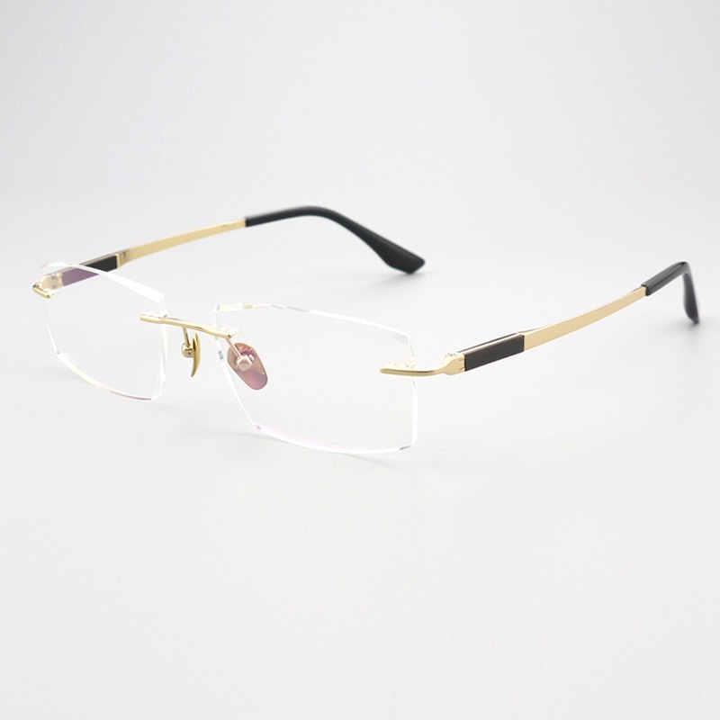 纯钛+牛角无框 镜片宽56 型号2378