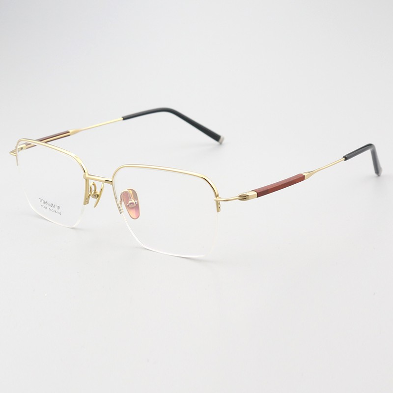 紫檀+纯钛商务半框 镜片宽54 型号2388