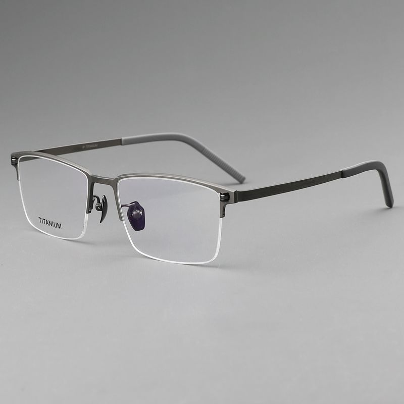 纯钛无螺丝半框 镜片宽55 型号8010
