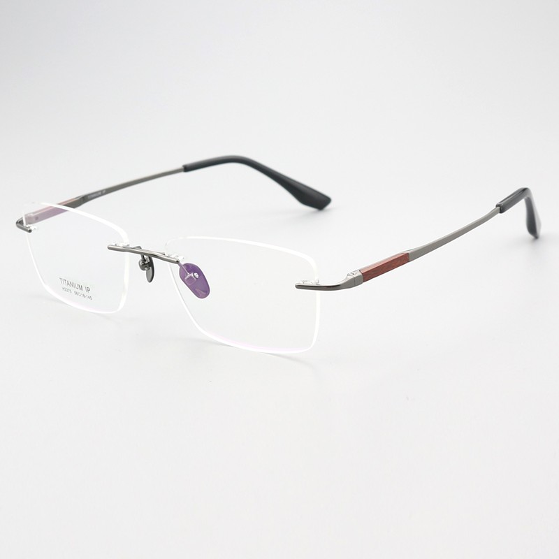 紫檀+纯钛无框 镜片宽54 型号2375
