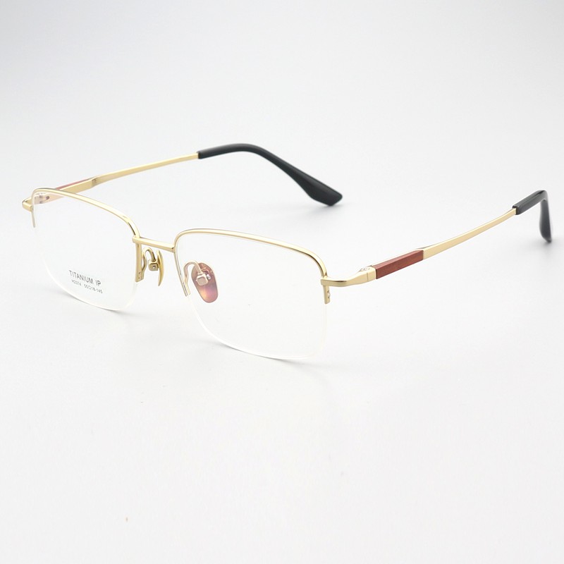 紫檀+纯钛商务半框 镜片宽55 型号2374