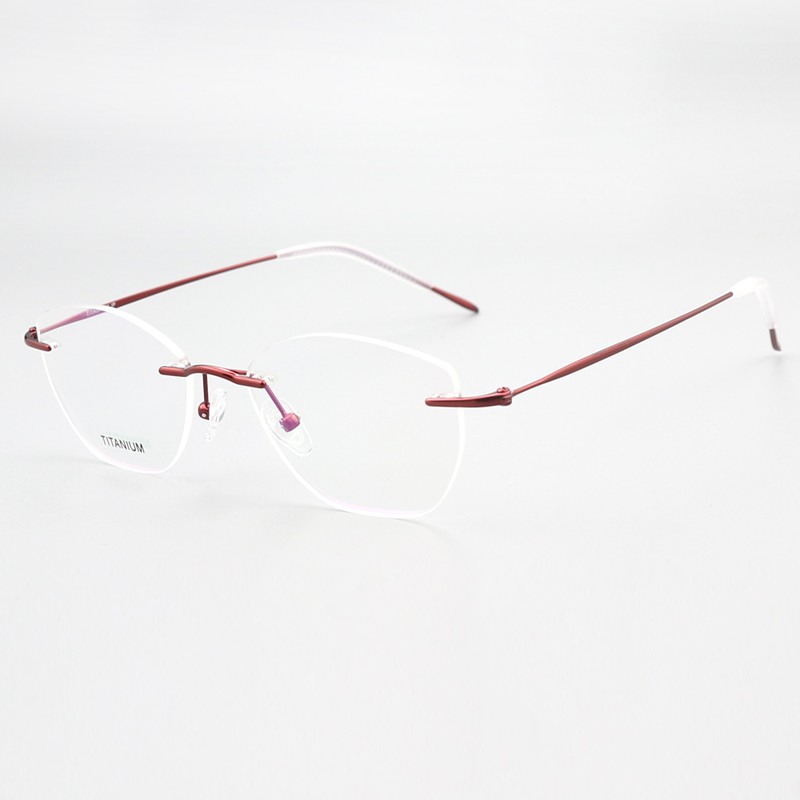 纯钛女款无框 镜片宽52 型号7083