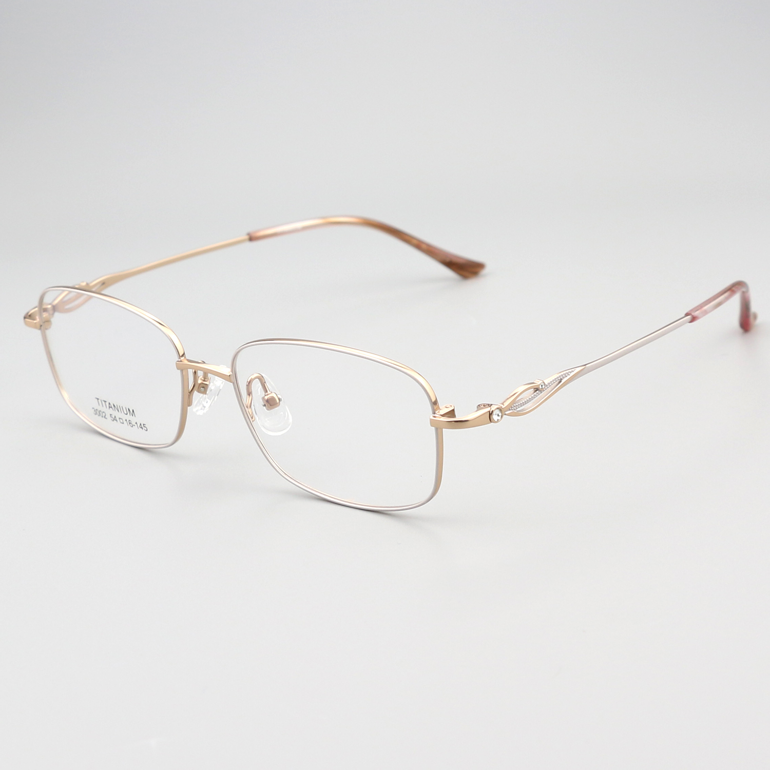 纯钛镶钻 镜片宽54 型号3002