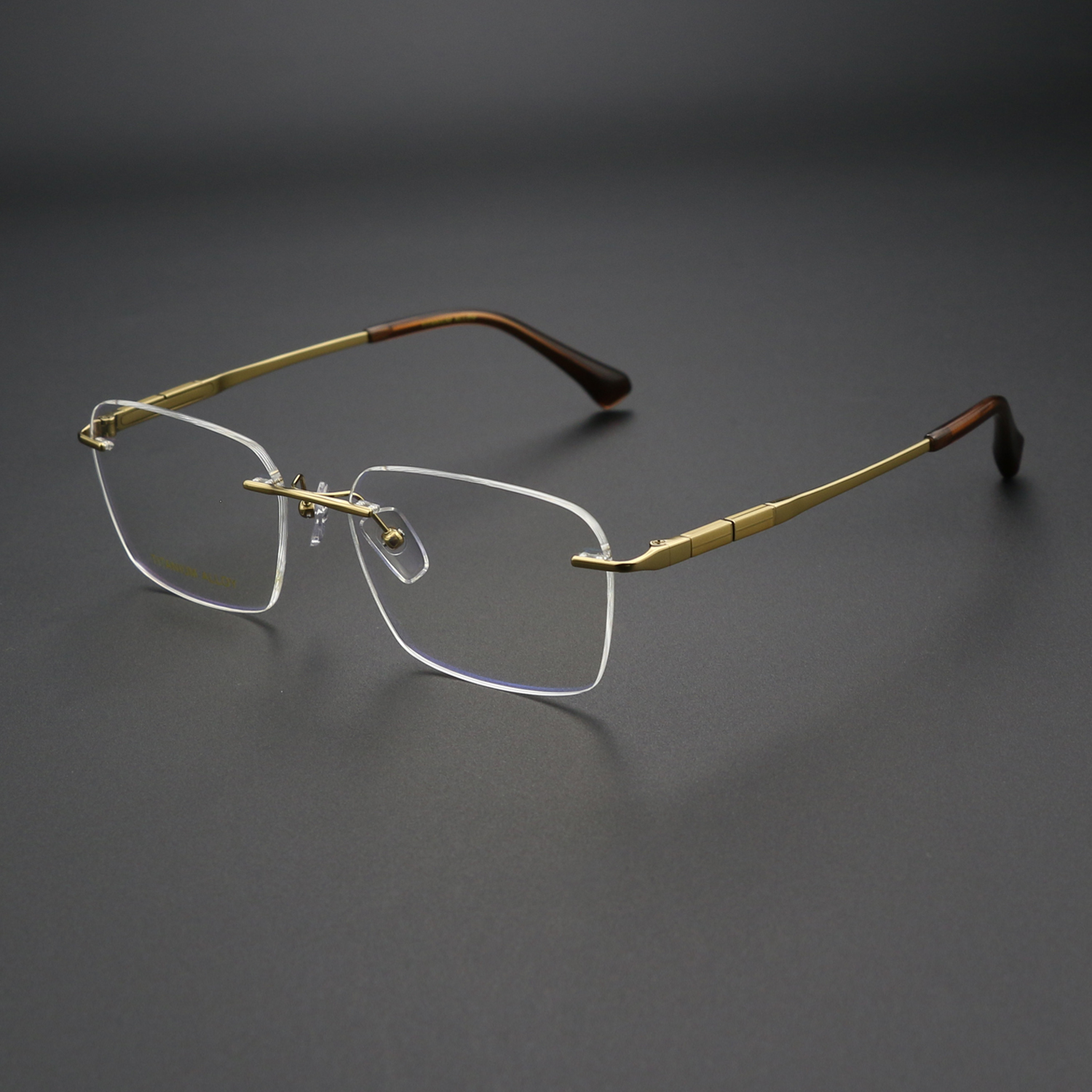 纯钛男款商务无框 镜片宽55 型号5012