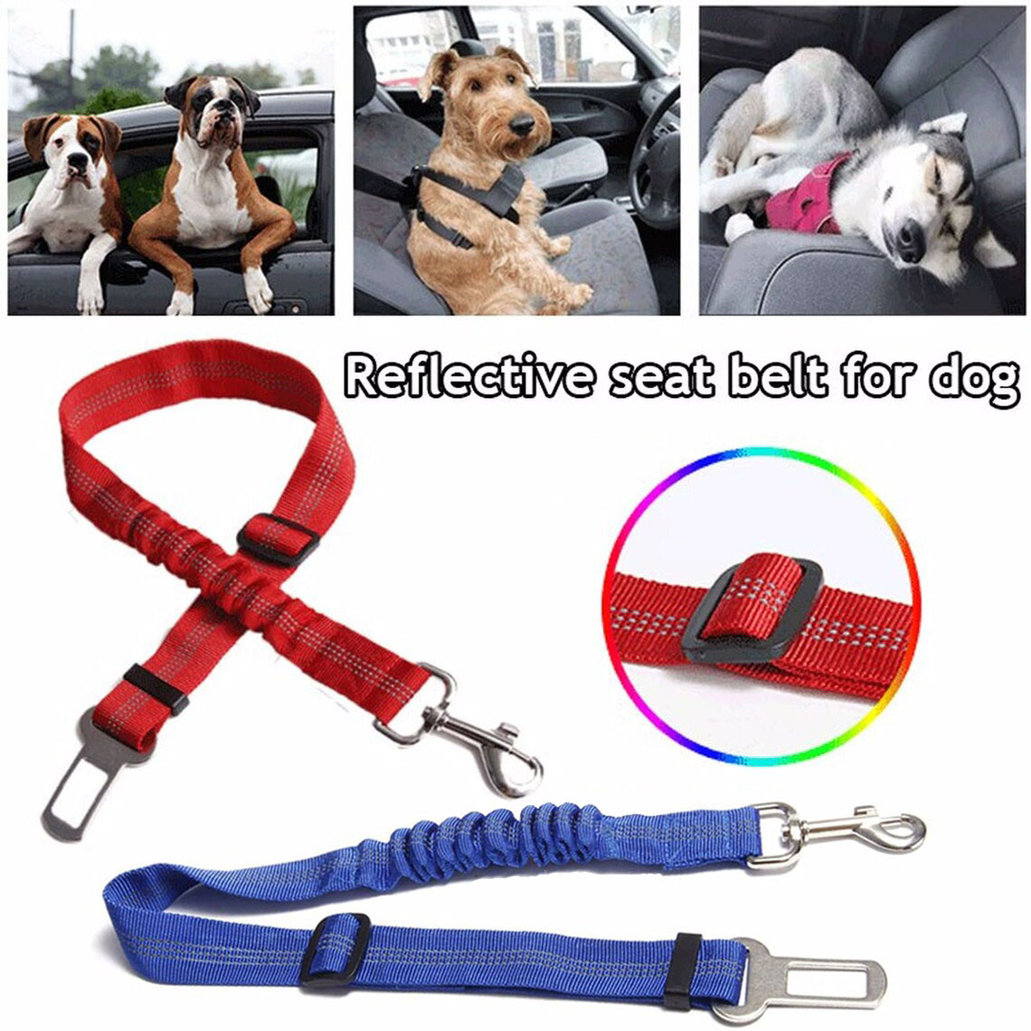 (🎄Early Christmas Sale - 49% OFF) Belt for Dogs with Elastic Bungee Buffer - Buy 2 Get 1 Free Today