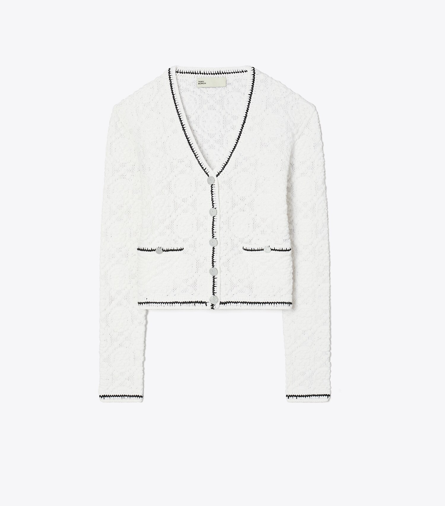 Cotton Logo Lace Cardigan