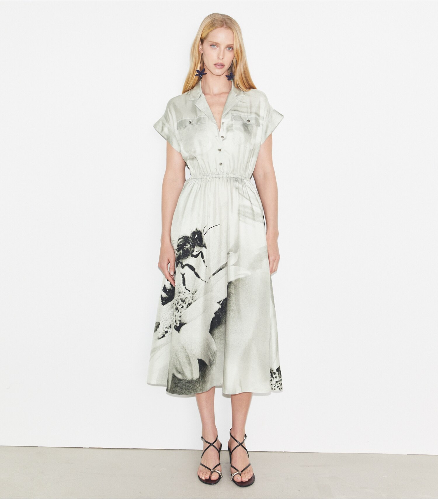 Printed Silk Twill Shirtdress