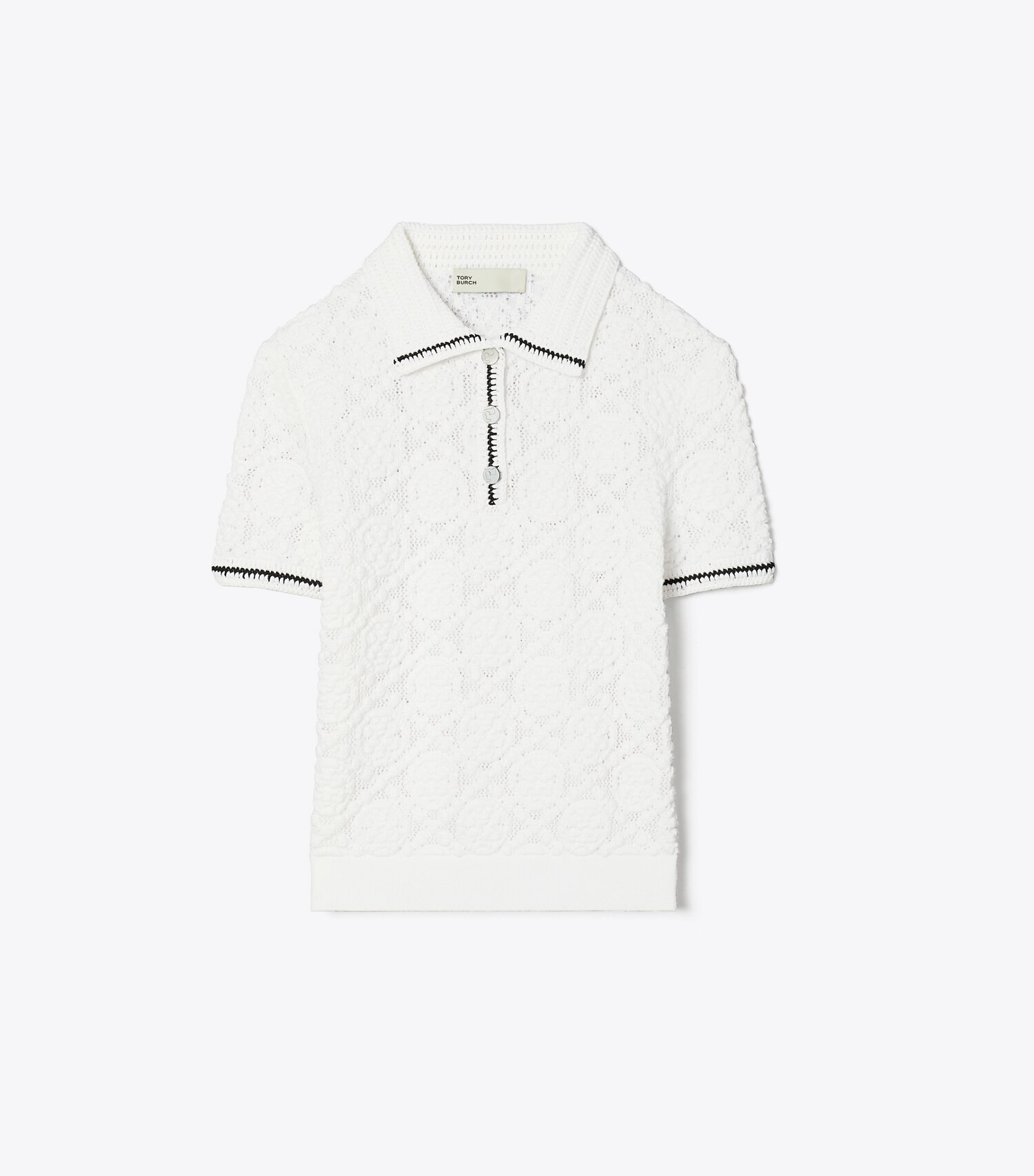 Cotton Lace Polo Top