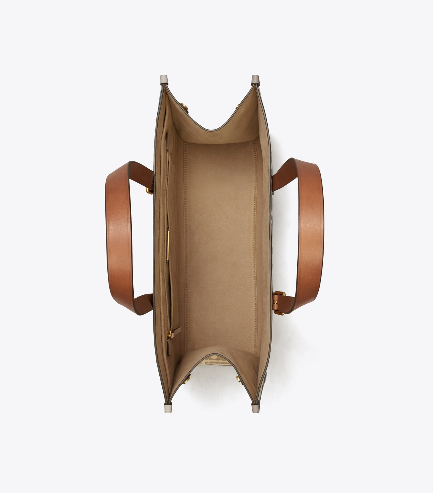 T Monogram Contrast Embossed Tote