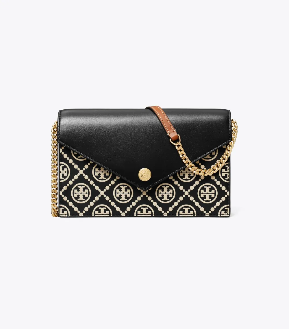 T Monogram Contrast Embossed Envelope Crossbody