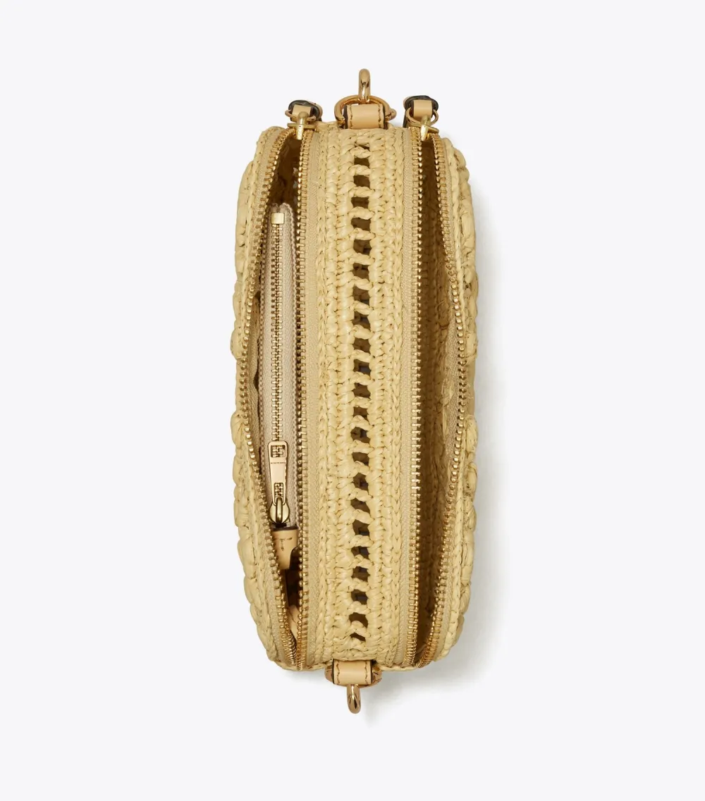 T Monogram Mini Miller Raffia Crossbody Bag