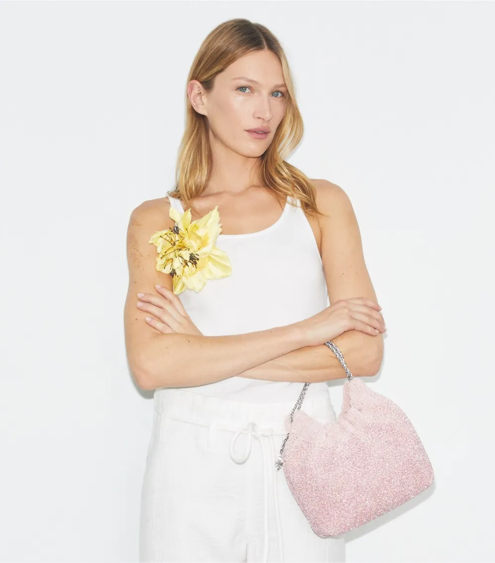 TB x BonBon Mini Fleming Embellished Hobo Bag