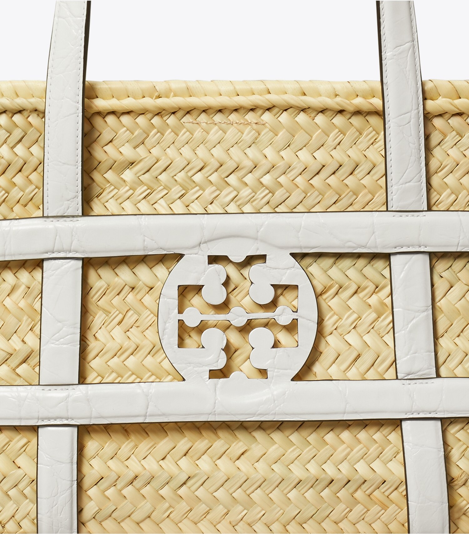 Ella Croc-Embossed Straw Basket