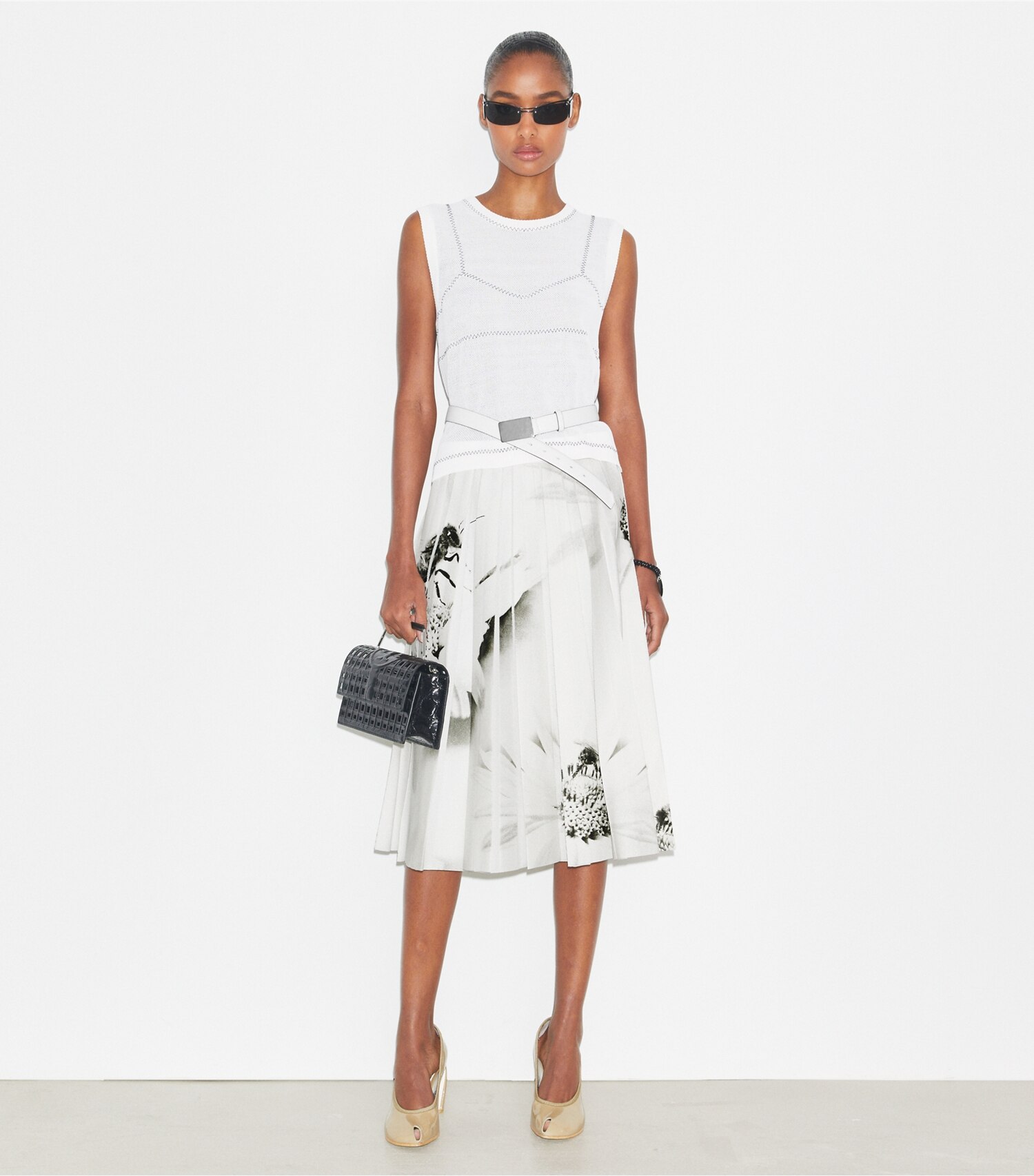 Cotton And Nylon Mesh Top