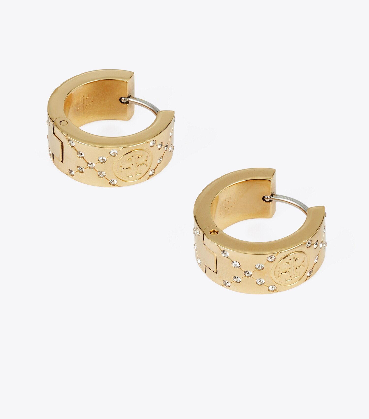 Small T Monogram Pavé Hoop Earring