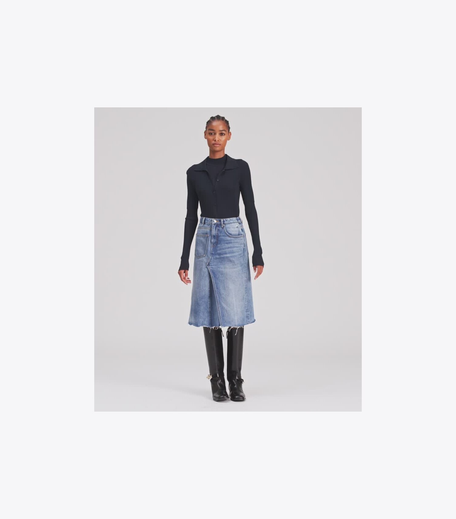 Deconstructed Denim Skirt