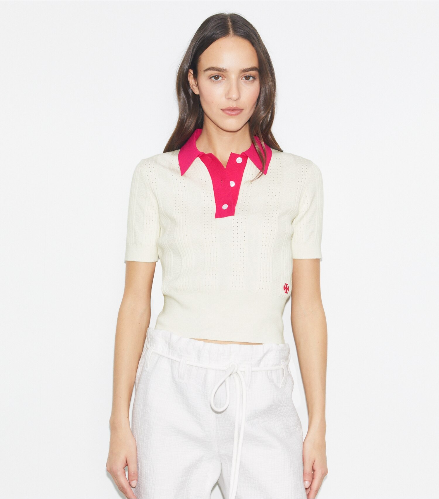Cotton Pointelle Polo