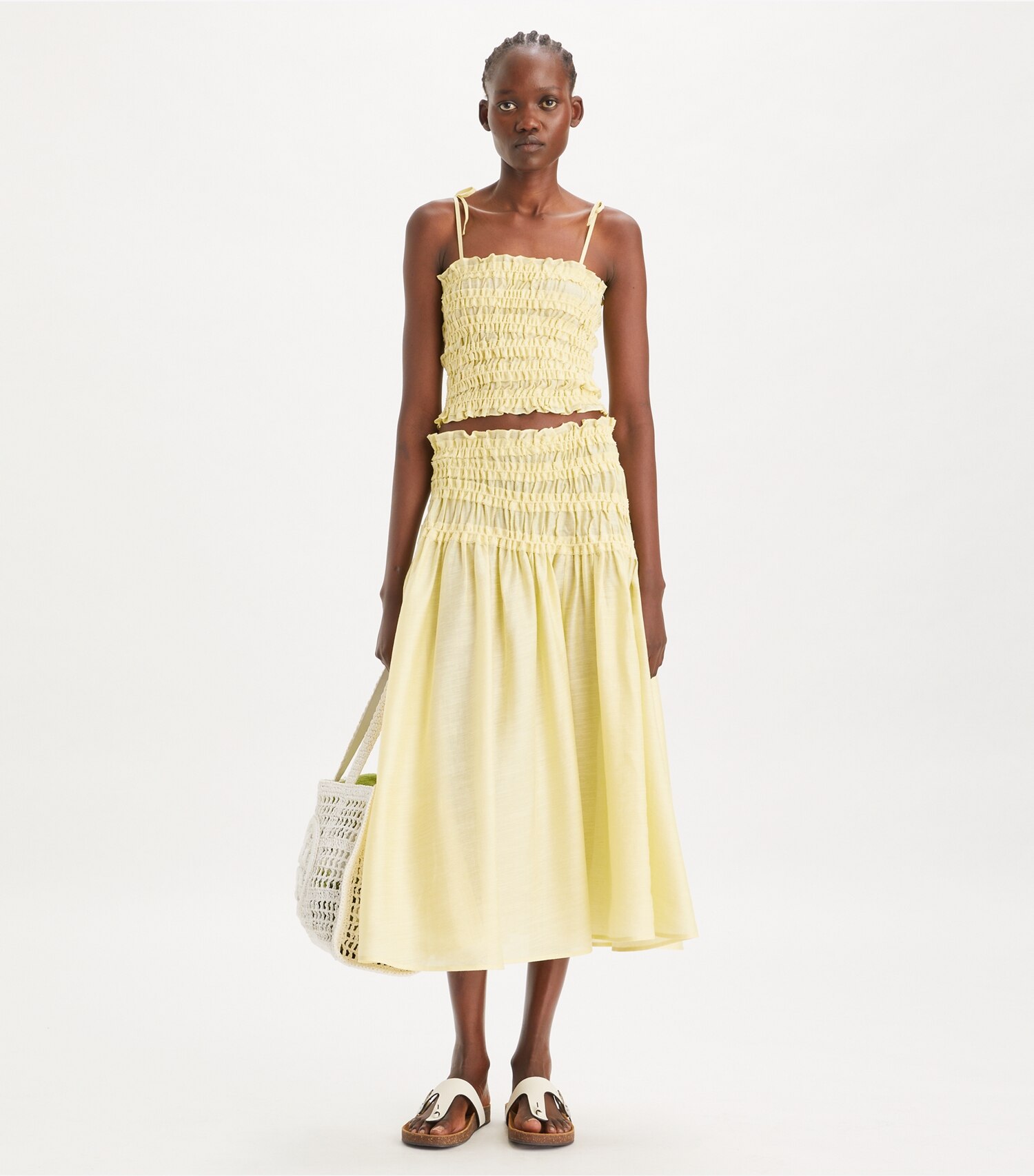 Smocked Viscose Skirt